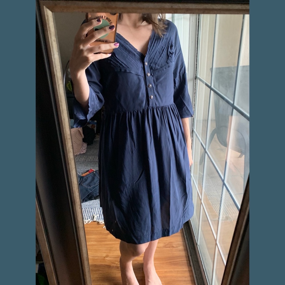 Blue Silk Dress